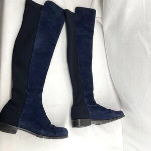 Stuart Weitzman 5050 Over the knee suede navy blue boots SZ6m